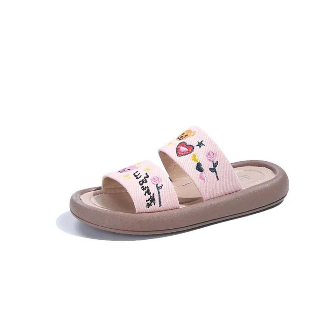 Chinelo de Verão para Meninas com Bordado - Sola Macia e Antiderrapante | Soull Tina
