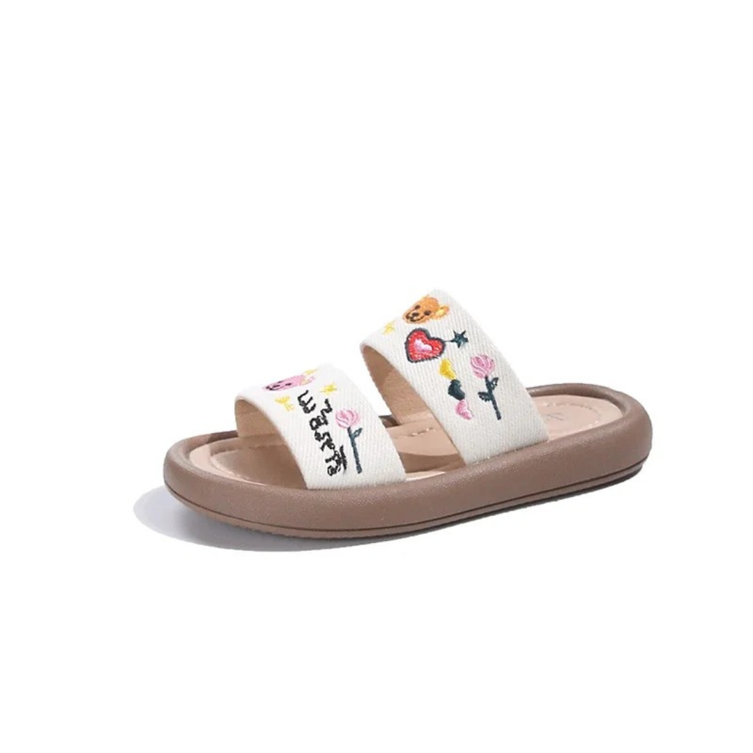 Chinelo de Verão para Meninas com Bordado - Sola Macia e Antiderrapante | Soull Tina