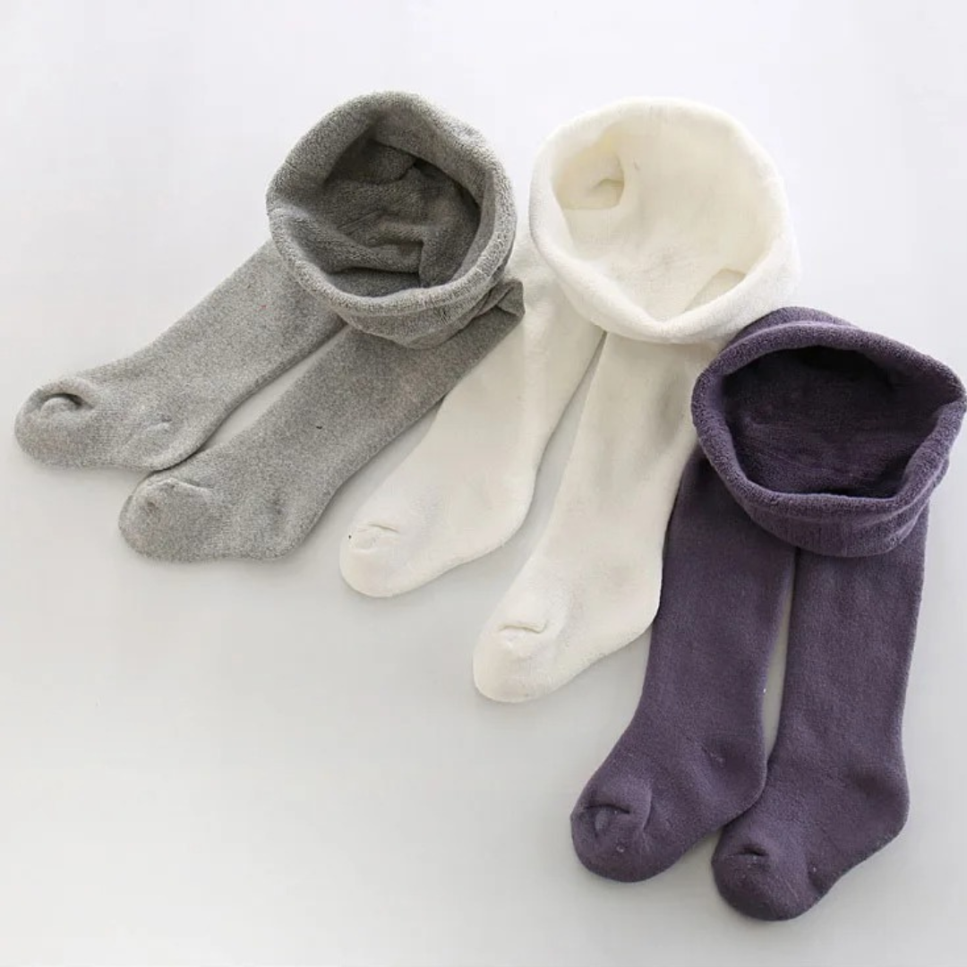 Meia Calça Infantil de Inverno em Algodão Corações