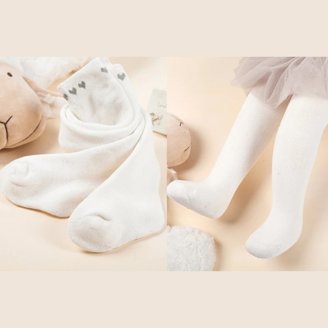 Meia Calça Infantil de Inverno em Algodão Corações